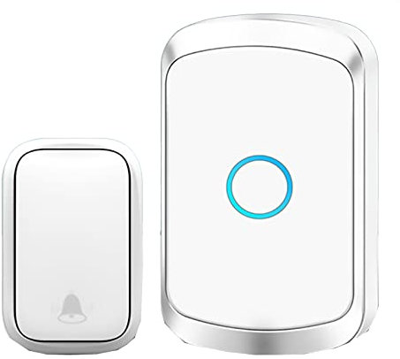CAFIEDR Wireless Doorbell, Waterproof Wall Plug-In Cordless Door Chime Kit with 150M Range, 60 Chimes, 5-Level Volume Best for Plug in Door Entry Bell,Silver(Silver)