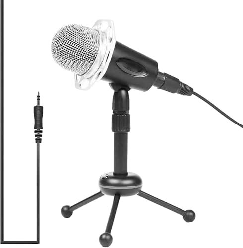 LwsCUiH Alta qualità del Suono Microfono a condensatore for registrazioni con Filo, Set con Supporto da Tavolo, for studi di Karaoke