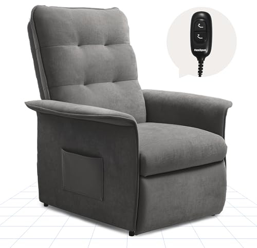 FLEXISPOT Sillón de Relax Eléctrico con Respaldo Ajustable, Reclinable de 105° a 155°, Sillon Reclinable(82x77x104cm), Sofá Relax Ergonómico Sillón para Dormitorio y Salón (Gris Humo)