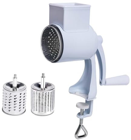 LOVIVER Molino de Grano Manual, Molino de maíz con Abrazadera de Mesa, fresadora de manivela Manual de Cocina multifunción para maíz y Frutas secas, Blanco
