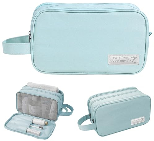 Trousse de Toilette pour Hommes et Femmes, Accessoires de Toilette Sac de Rasage, Multifonction Imperméable Voyage Sac Cosmétique Organisateurs - Bleu