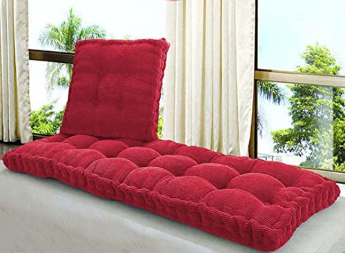 Dickes Baumwoll-Bankkissen für 2-/3-Sitzer-Sofa, warmes Outdoor-Schaukel-Bodenkissen, Inneneinrichtung, 100 x 50 cm, Rot