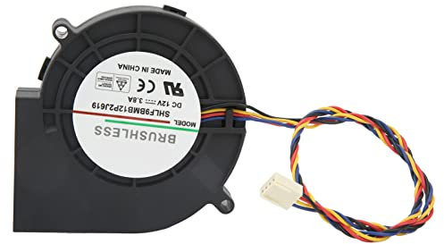 Ventilateur de Refroidissement sans Pinceau Double Billes Roueur de 7000 Tr/Min - Souffle Centrifuge à Flux d'air élevé DC 12V 3.8A avec Lames en Fibre Verre PBT pour une Utilisation Polyvalente