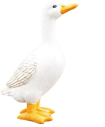 Resin Duck Statue Water Spraying Feature Realistic Outdoor Decoration Resin White 38x19x27cm for Garden Courtyard Poolside Unique Landscape Ornament(#2)