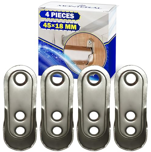 4x Ovale Kleiderstange Halterung 45x18 mm mit Nickelbeschichtung | Kleiderstangenhalter aus einer Zink-Aluminium-Legierung – Garantie 10 Jahre - MONTERAL
