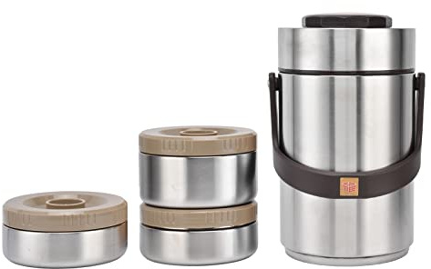 Rankomu 2,3L Thermos pour Repas Alimentaire, Récipient Isotherme Chaud 3 étages 304 Acier Inoxydable Boîte Repas Lunch Box Vacuums, avec Double Paroi pour Travail, Voyage, Pique-nique & Camping