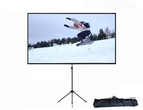 Pantalla de proyección portátil con Soporte, for Exteriores Cine en casa Fibra Vidrio Blanco 100 Pulgadas, 4K HD for Todos los proyectores