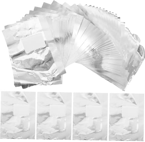 Fogli in Alluminio per Rimozione Gel Unghie Argento | Cotone Integrato, per Soak Off DIY e Uso Professionale, Accessori per Manicure