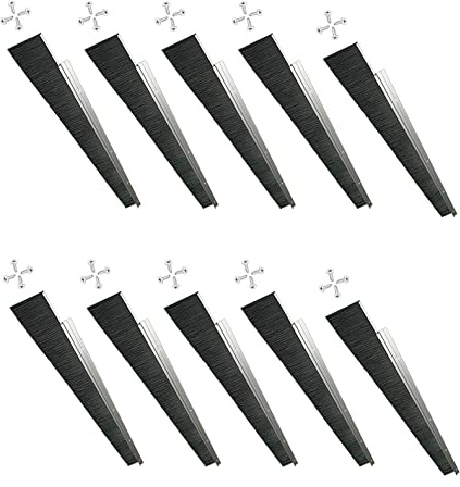 Retsun 10 Sets Garage Door Brush Seal, 2.5 + 0.91 Door Sweep, 39.37 Heavy-Duty Weatherproof Brush Strip for Roll-Up & Exterior Doors (10-Pack, 2.5)