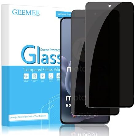 GEEMEE Privacy Vetro Temperato per Motorola Moto G86/G86 Power, 2 Pezzi Privacy Pellicola Protettiva, 9H Durezza Anti-Graffio Senza Bolle Pellicola Anti-Spy Protezione Schermo