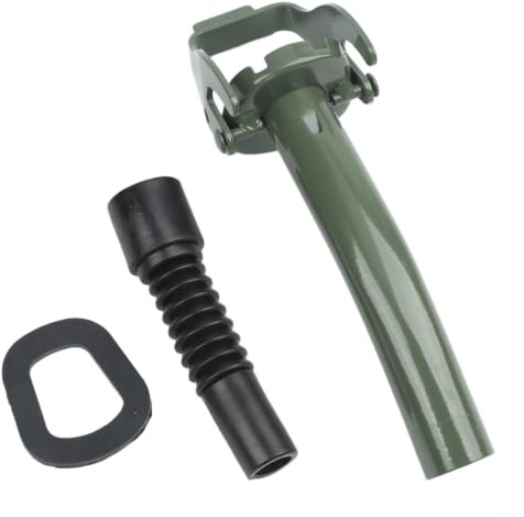 Beccuccio Flessibile in Metallo per tanica di Benzina da 20 Litri, ugello per Carburante Verde Oliva con setaccio, Tubo di Ricarica Migliorato per Il Flusso d'Aria per Attrezzi da Giardino