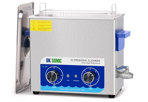 DK SONIC Ultrasonic Cleaner,6L 180W Sonic Cleaner with Heater&Mechanical Timer,Ultrasonic Carburetor Cleaner for Cleaning Gun,Engine,Carburetors,Chains(Include Basket)