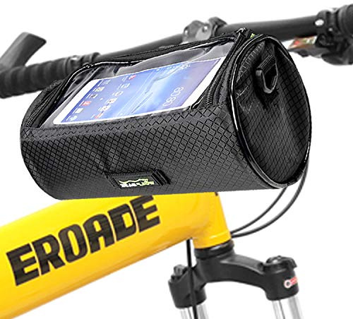 Oranlife Bike Handlebar Bag, Waterproof Phone Cycling Mount Front Bags, Bicycle Storage Bag with Removable Shoulder Strap, 6 inch Transparent Pouch, Best Gift