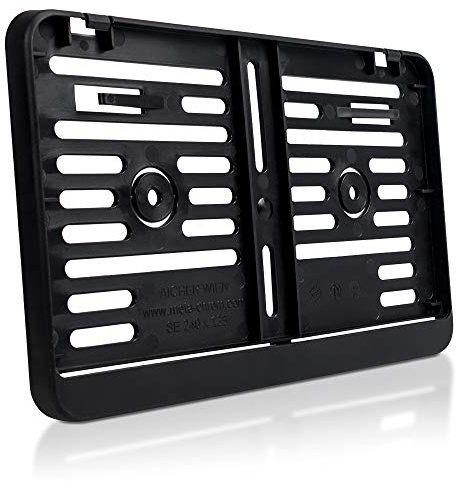 1 Kennzeichenhalter Motorrad | 240 x 130 mm | Schwarz | Roller & Traktor | Motorrad-Nummernschildhalter | Kennzeichen-Halterung | Nummernschild-Halterung | Befestigung | Kennzeichen-Rahmen zweizeilig