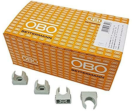 OBO Bettermann M20 - Abrazaderas rápidas (100 unidades, 20 mm, 100 unidades), color gris claro