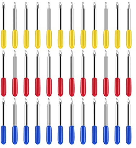 Roland Schneidklinge Vinyl Plotter Klingen Cutter Hartmetallklinge, 50pcs 30°/45°/60° Kompatibel mit Explore Air 2 Maker Schriftzüge Ersatzklingen