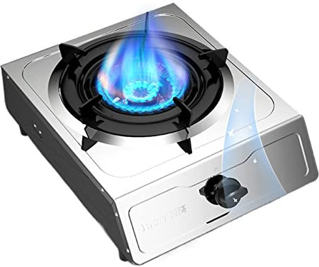 IBOWZ Plaque de Cuisson Gaz Table de Cuisson à gaz 4.3KW Cuisinière à gaz pour la Cuisson Table de Cuisson Portable,pour réchauffer la Cuisson Bouillir Frire Mijoter Cuisine à la Maison Camping CU