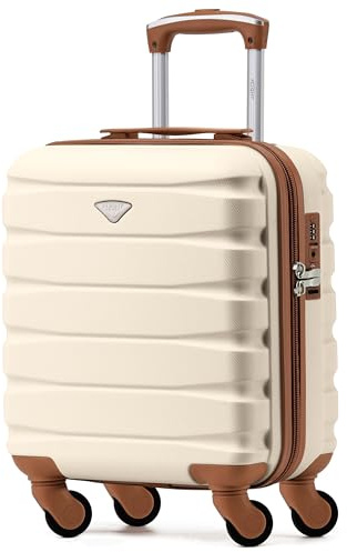 Flight Knight Valigie Rigide in ABS Leggere a 4 Ruote - Bagaglio a Mano Approvato per Oltre 100 Compagnie Aeree Come British Airways, Ryanair E Easyjet, Valigia Da Cabina 45x36x20cm