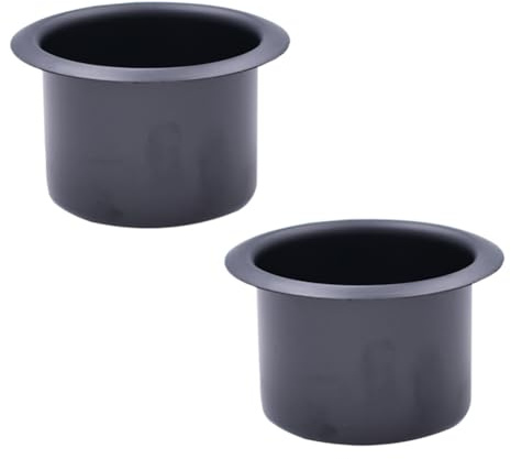 HugeDE 2 Pcs Metal Sofa Cup Holders Insert Drink Can Replacement Holders Recliner Car Cup Holders for Boat Table Black