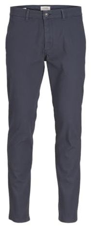 JJ REBEL Mens Jrebmichael Slim Sharp Noos Chino Trousers, Navy Blazer, 32W / 32L UK