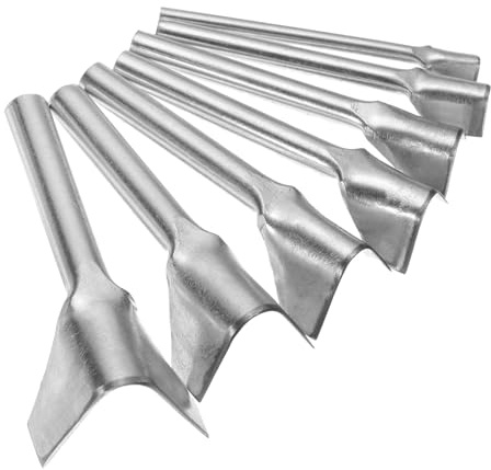 QUARKZMAN 7 Piezas Punzón en Forma de V 10mm-40mm Cortador de Cuero Cortador de Extremo de Cinturón Herramienta de Punzón en Forma de V de Hierro