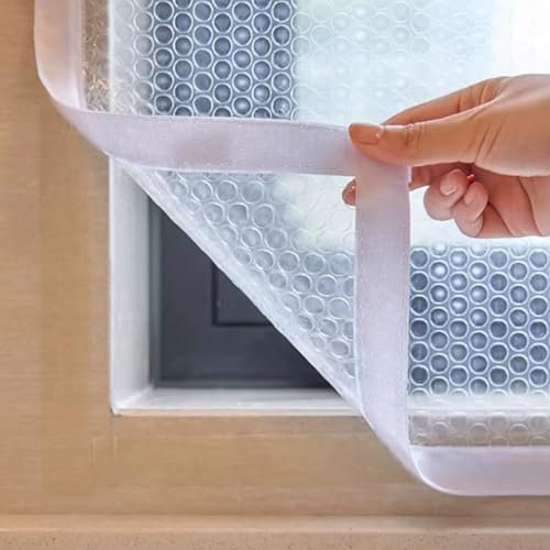 Kit de película aislante para ventana, cubierta de plástico resistente a la intemperie para invierno, sin perforaciones y reutilizable, película aislante gruesa con cinta, tamaño personalizable (200