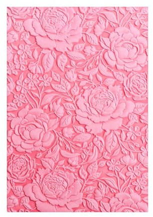 Flowers Background 3D Embossing Folder for Card Making, Beautiful Bloom Textured Impressions Plastic Embossing Folders for DIY Scrapbooking Paper Crafting Handmade Crafts Wedding Birthday Card Decor