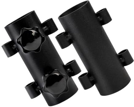 TOGEVAL Support De Mât De Tente Réglable pour Camping 2 Pièces Couleur Noire Base Robuste pour Auvent Accessoires De Camping Installation Facile Solide