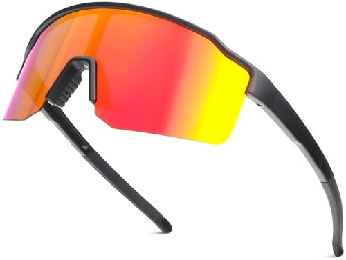 UVTQSSP Cykelglasögon män kvinnor polar iserade solglasögon UV400 sportglasögon TR 90 design ultralätt skyddande snabba glasögon svart ram/orange glas