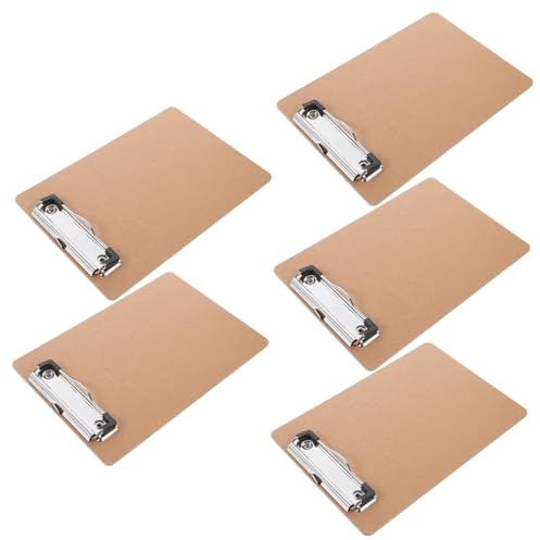 TOGEVAL Presse-papiers Multifonction Petits Porte-documents 15x23 Cm En Bois Et Fer Porte-documents Pratique Bureau École Conférence Lot De 5