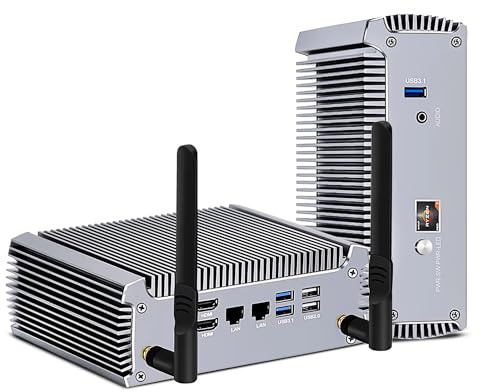 HAICOTECH Mini PC Firewall, Ryzen 7 4700U, computer desktop da gaming, doppia LAN, 16 GB di RAM, SSD da 512 GB, PC industriale Win-11, 3 porte USB 3.1, 2 porte HDMI 2.0, 2 porte USB 2.0, WiFi6