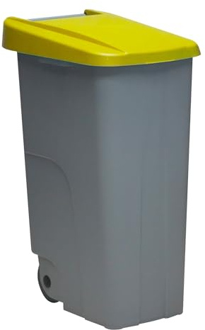 Well Home Contenedor Reciclo 85 litros Cerrado, Amarillo, 76x57x42 cm