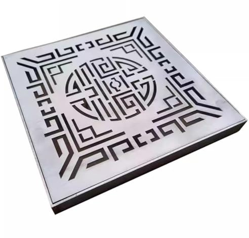 Blazea Canaletta Scolo Acqua Piovana Griglia di Scarico Esterna Quadrata con Telaio, Coperchio di Scarico per Pozzetto in Acciaio Inox 304, Coperchio di Scarico Piatto(30x30x2cm (11.8x11.8x0.8in))