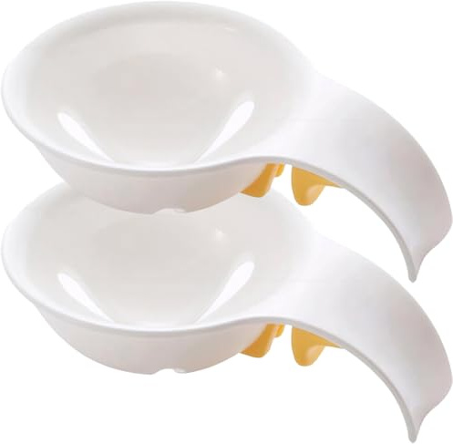 Ngbbby 2 Pezzi separatore di Uova, separatore di tuorlo d'uovo in plastica a Forma di canestro da Basket Bianco con Manico, estrattore di setaccio Gadget da Cucina, tuorlo