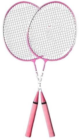 ZQINGQING Badminton Set Racchetta da Badminton, 1 Paio, Leggera, Giardino, con Borsa for Il Trasporto e 3 Palline(Pink)