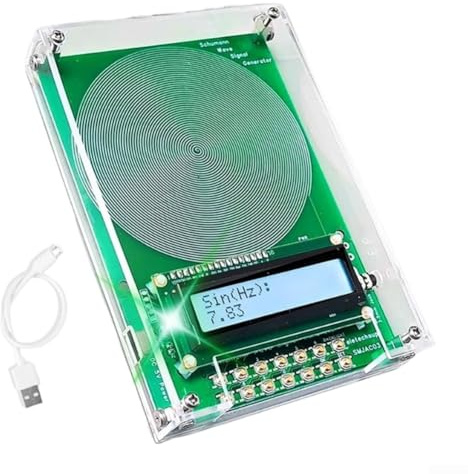 Generatore di frequenza per risonanza onde Schumann 7,83 Hz, regolabile da 0,1 Hz a 30 kHz, per rilassamento, miglioramento del sonno e meditazione, alloggiamento in plastica, trasparente
