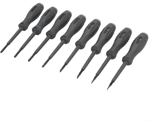 Bolígrafo detector de voltaje con indicador LED de doble color (verde/rojo) para identificación de cables vivos/neutros, punta de destornillador ranurada y cruzada, broca de 25 mm, carcasa ABS, 3