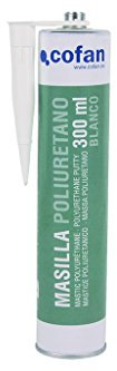 Cofan 15500331BL - Masilla (poliuretano, 300 ml) color blanco
