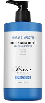 Baxter of California Men's Daily Fortifying Shampoo for All Hair Types, Cleanses and Strengthens, Fresh Mint Scent,16 oz