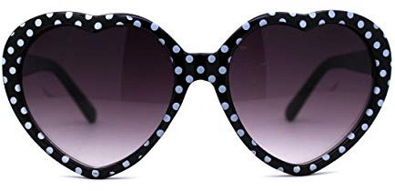 SA106 Girls Child Size Retro Polka Dot Valentine Love Plastic Sunglasses Black