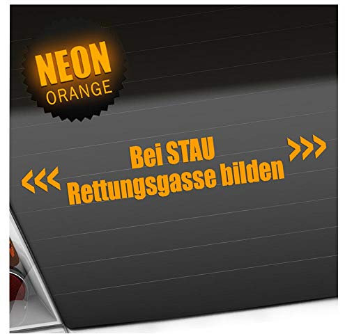 Kiwistar - Autoaufkleber - Bei Stau Rettungsgasse bilden Heckscheibe Auto Aufkleber wetterfest für Kfz LKW Mofa Truck - Sticker außen selbstklebend Tuning Zubehör für Fenster Fahrzeug Scheibe