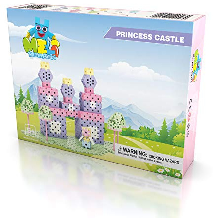 Meli Basic Thematic Schloss | 434 Bausteine in Pastellfarben | Kreatives Steckspiel für Kinder ab 3 Jahren | Konstruktionsspielzeug für Burgen, Türme & Figuren