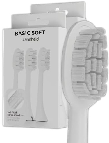 Zahnheld Bürstenkopf Basic Soft 6er Set für Gero G2 & G3, weich, Weiß | Zahnbürstenköpfe, Luftpolster-Aufsteckbürsten für empfindliche Zähne, Schallzahnbürste, elektrische Zahnbürste