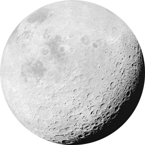 Komar DOT runde und selbstklebende Vlies Fototapete Luna - Ø Durchmesser 125 cm - 1 Stück - Mond, Tapete, Dekoration, Wandtapete, Wandbild, Wandbelag, Designtapete - D1-020