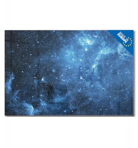 banjado Glas Magnettafel (120 x 80cm) - Magnetwand Glas - Magnetpinnwand als Memoboard - Pinnwand Magnettafel Küche, Büro, Kinderzimmer - Universum