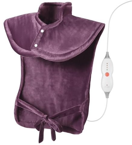 Heizkissen für Rücken Schulter Nacken, Elektrisch Wärmekissen mit 4 Temperaturstufen und 1,5 Stunden Abschaltautomatik, Rückenwärmer Heizdecken, 60 x 85 cm