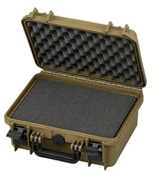 Max Case Waterproof Medium Size Protective Hard Camera Case with Foam - IP67 Rated Dustproof Outdoor Protection for GoPro HERO2 HERO3, DSLR, SLR, Lenses and Accessories (Green)