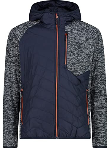 CMP Herren Hoodie Hybrid Jacke, Black Blue, 58