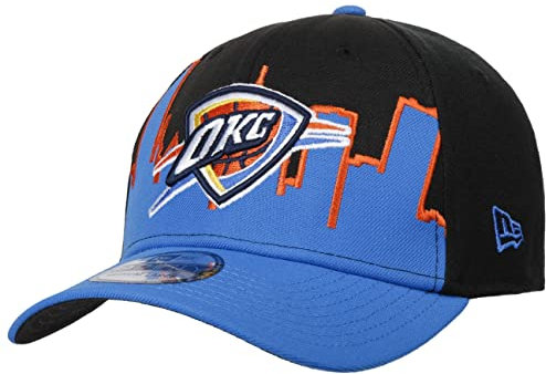 New Era 39Thirty NBA Tip Off Thunder Cap Basecap Baseballcap Fullcap Curved Brim Oklahoma City Damen/Herren - Hinten geschlossen, mit Schirm Herbst Sommer Frühjahr Winter Frühling-Sommer