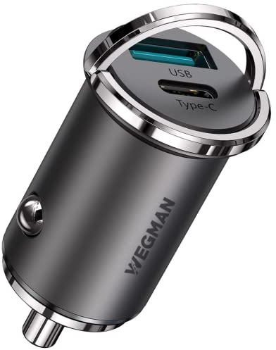 Wegman 45W Zigarettenanzünder USB C & USB A Auto Ladegerät (Super Kompakt) | Schnellladegerät für Smartphones, Tablets und mehr, KFZ Ladegerät, 12V USB Adapter Auto, unterstützt Power Delivery & QC3.0